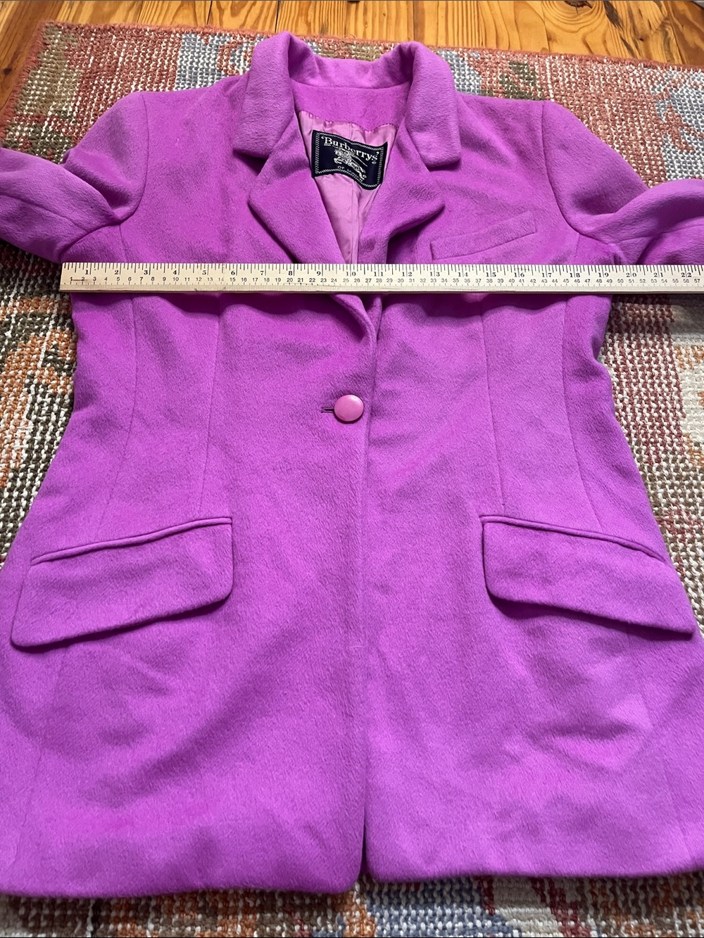 Vintage Burberrys’ Fuchsia Pink Angora Wool Blazer Size 10 Made in USA - Picture 12 of 12